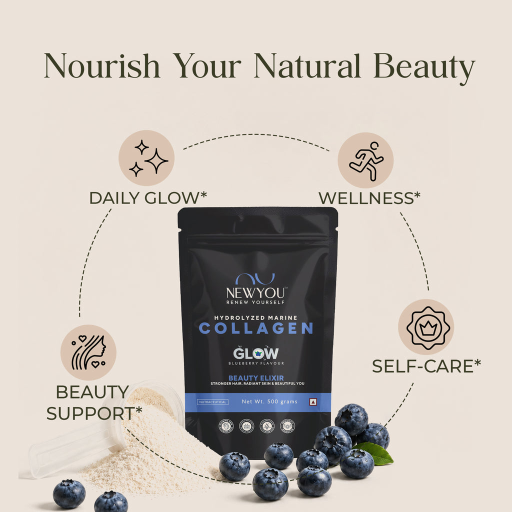 NewYou Collagen Glow marine collagen powder, blueberry, 500 g - view 3