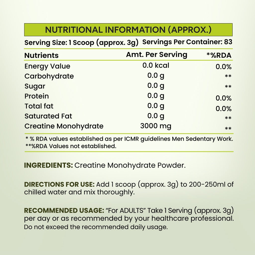 Creatine Monohydrate 180 grams - 60 servings